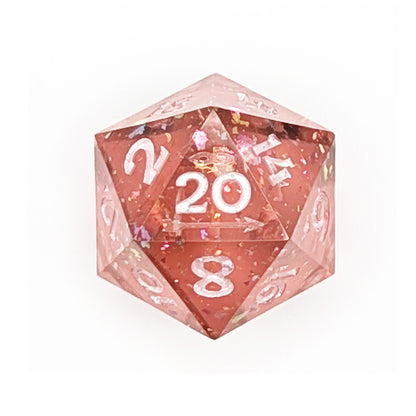 Sparkling Rosewater Polyhedral Dice