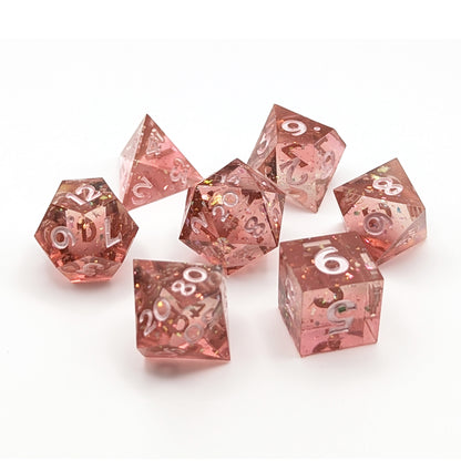 Sparkling Rosewater Polyhedral Dice