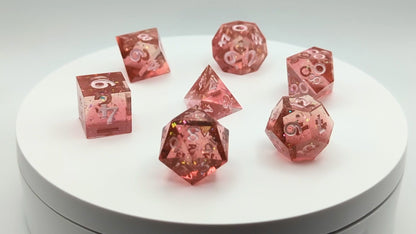 Sparkling Rosewater Polyhedral Dice